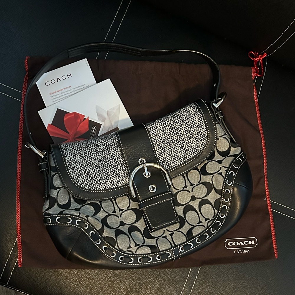 Coach F10425 SoHo Tweed Signature Shoulder Bag